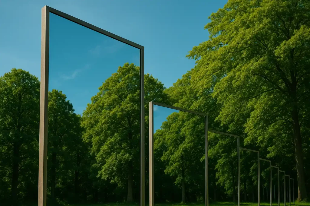 Portes transparentes modernes dans la forêt