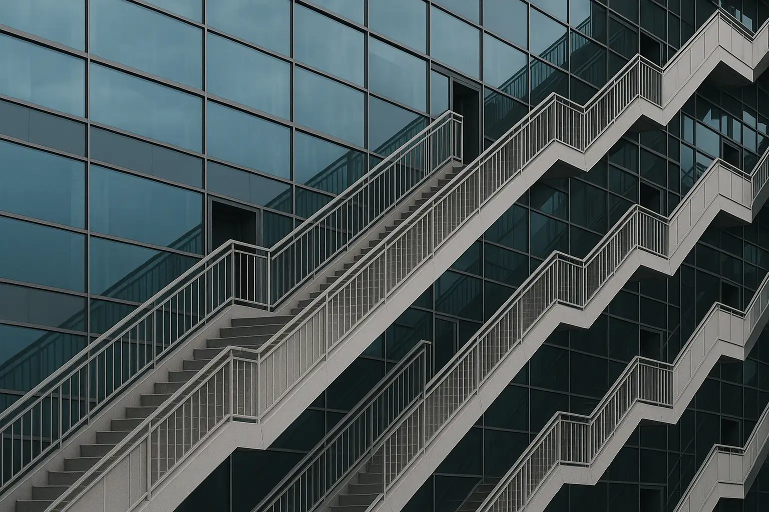 Escalier extérieurs sur architecture moderne représentant la finance alternative