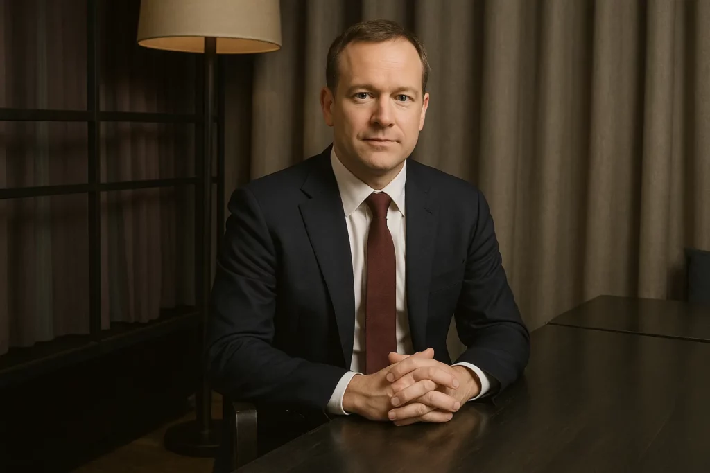 Homme d'affaire assis dans son bureau