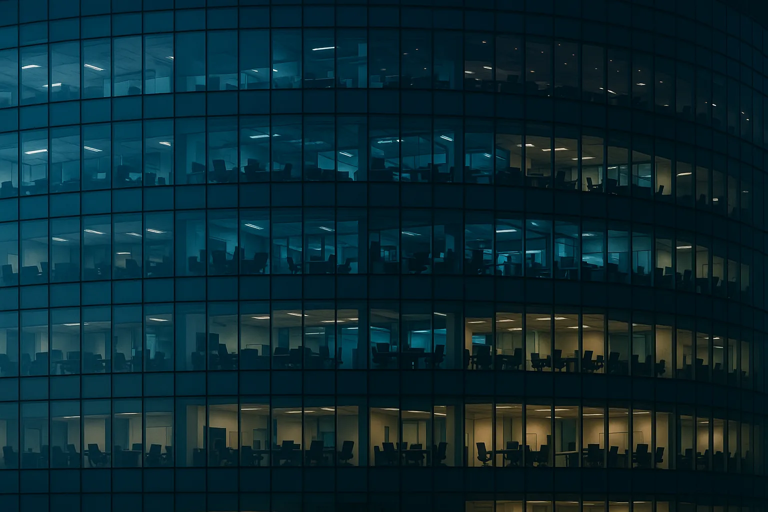 Immeuble de bureau la nuit sur fond sombre
