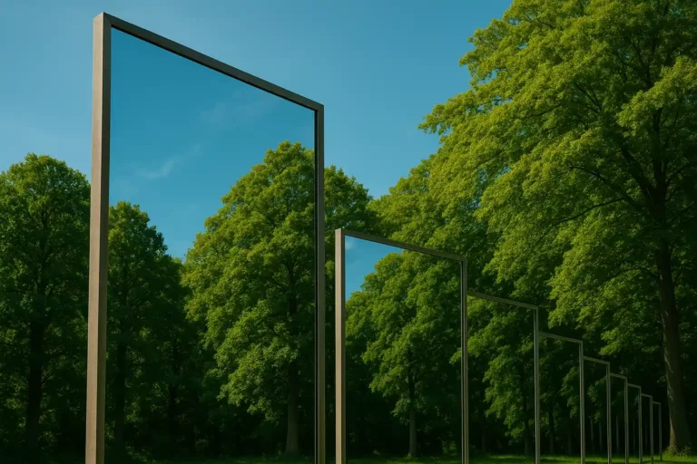 Portes transparentes modernes dans la forêt